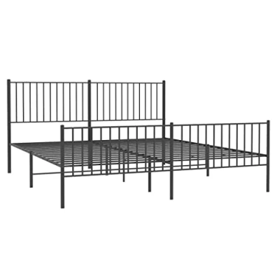 Abbildung von vidaXL Bett Bettgestell mit Kopf und Fußteil Metall Schwarz 180x200 cm