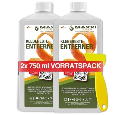 Abbildung von Klebstoffentferner Etikettenlöser 2x 750 ML mit Zitrusduft Extrem starker Entferner für hartnäckige Etiketten, Aufkleber &amp; Klebereste Etikettenentferner