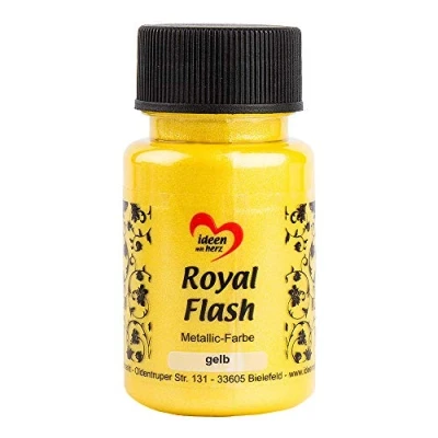 Abbildung von Ideen mit Herz Royal Flash, Acryl Farbe, metallic, feinsten Glitzerpartikeln, 50 ml (gelb)