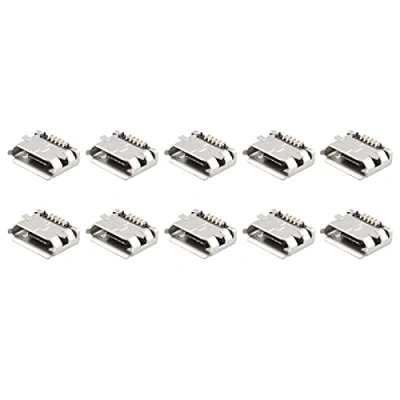 Abbildung von Futheda 10 Stück Micro USB Buchse Stecker Typ B 180 Grad 5 Pin SMD SMT Löten PCB Halterung für Telefon