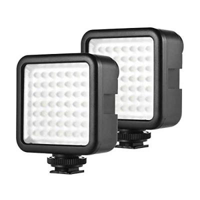 Abbildung von Andoer Led Videoleuchte Video Licht Kameralicht, 49 Mini Interlock Kamera, Panel Licht, Dimmbare Camcorder Beleuchtung mit Shoe Mount Adapter für Canon Nikon Sony A7 DSLR (49 * 2pcs)