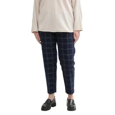 Abbildung von TOM Tailor PLUS MIA Stoffhose, Damen, Größe: 52, Delicate navy check design