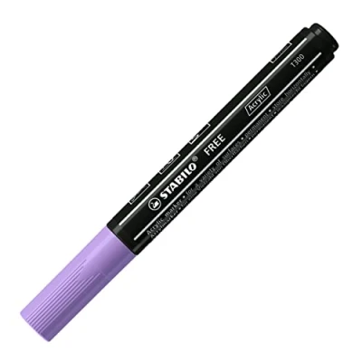 Abbildung von Acrylmarker STABILO FREE Acrylic T300 Rundspitze 2 3mm 5er Pack flieder