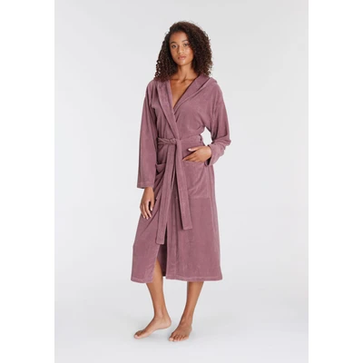 Abbildung von Lascana Bathrobe MAXI Bademantel, Damen, Größe: Medium, Mauve