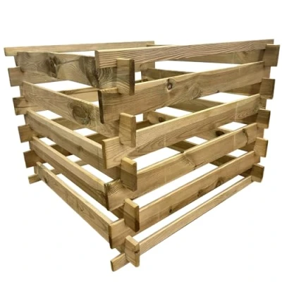 Abbildung von Loggyland Komposter Holzkomposter Steckkomposter Kompostsilo, BxTxH: 90x90x70 cm, (einfache Handhabung, KDI Stecksystem), 900x900x700 mm, 560 l, aus Kesseldruckimprägnierter Kiefer