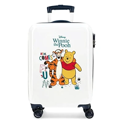 Abbildung von Disney Winnie The Pooh Kabinentrolley, weiß, 38 x 55 20 cm, Hartplastik, seitlicher Kombinationsverschluss, 34 l, 2 kg, 4 Räder