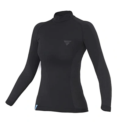 Abbildung von SHIMA BASECOOLER 2.0 Thermoshirt für Damen mit COOLMAX Fasern. Funktionsunterwäsche, Kühlend, Atmungsaktiv Mesh Einsätzen (Schwarz, XS/S)