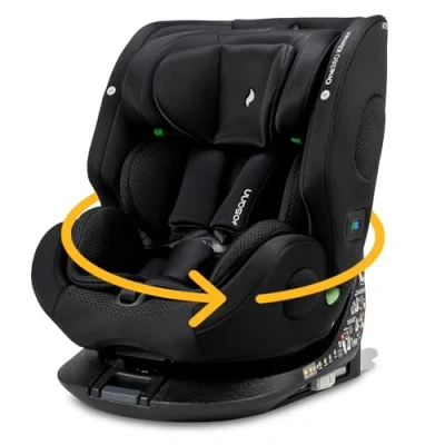 Abbildung von Osann One360 Klimax 40 150 cm, klimatisierter Kindersitz mit Isofix, 360Grad drehbar, Reboarder, Baby Autositz All Black