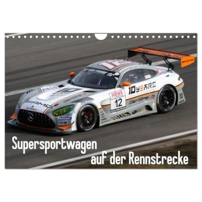 Abbildung von Supersportwagen auf der Rennstrecke (Wandkalender 2025 DIN A4 quer), CALVENDO Monatskalender