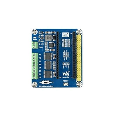 Abbildung von Waveshare DC Motortreiber Modul für Raspberry Pi Pico, Ansteuerung von bis zu 4X Motoren, Onboard PCA9685 PWM Treiber, TB6612FNG Dual H Brücken Motortreiber, 5V Regler, 2WD oder 4WD Fahren
