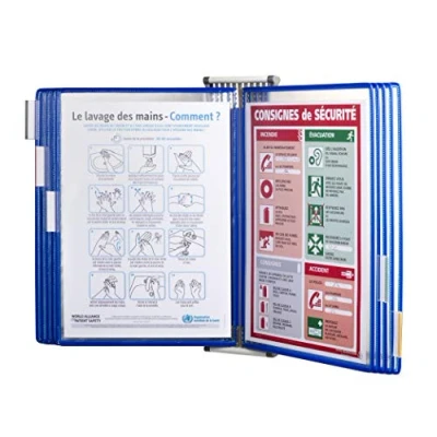 Abbildung von Tarifold 414103 Wandsichttafel für Dokumente aus Metall, Drehzapfensichttafeln, Dokumentenpräsentation, 10 A4 Taschen Rot