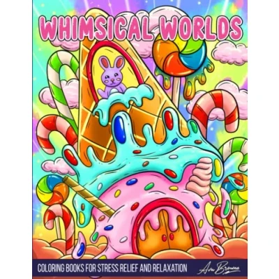 Abbildung von Whimsical Worlds Coloring Book: Book for Adults and Kids Featuring Adorable Charming Stress Relief Relaxation