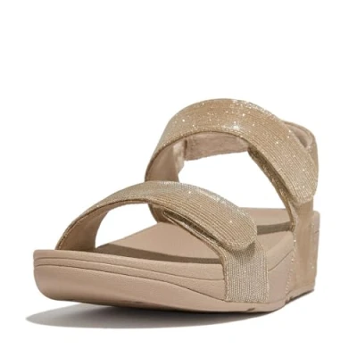 Abbildung von Fitflop Adjustable Shimmerlux Backstrap Keilsandalette, Damen, Größe: 36, A94 latte beige Schuhe