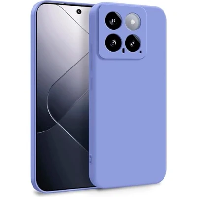 Abbildung von MyGadget Silikon Hülle kompatibel mit Xiaomi 14 Zweilagige Handyhülle Kameraschutz Cover Innenfutter &amp; außen Flieder