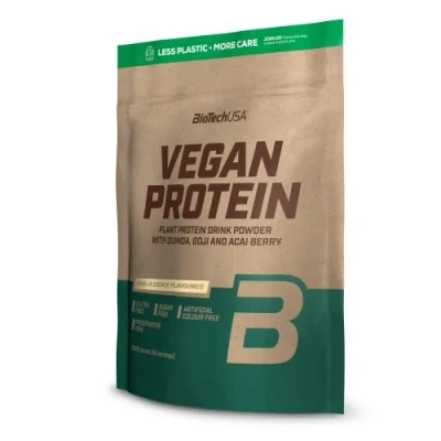Abbildung von BioTechUSA Vegan Protein Shake auf Reis und Erbsenbasis mit Superfoods Aminosäuren Zucker , laktose glutenfrei, 2 kg, Vanillekuchen