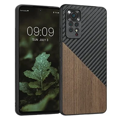 Abbildung von kwmobile Hülle kompatibel mit Xiaomi Redmi Note 11 Pro/Note Pro (5G) / 12 (4G) Handyhülle Handy Schutzhülle Smartphone Cover Dunkelbraun Schwarz