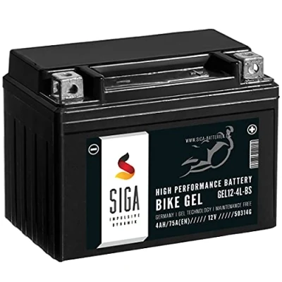 Abbildung von SIGA YTX4L BS GEL Roller Batterie 12V 4Ah 75A/EN Motorradbatterie entspricht 50314 CTX4L auslaufsicher wartungsfrei