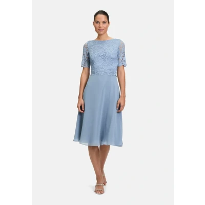 Abbildung von Vera Mont Damen Cocktailkleid mit Spitze Light Steel Blue,42