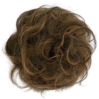 Abbildung von CAISHA 100% ECHTHAAR Haargummi Haarteil Haarverdichtung Zopf Haarband Haarschmuck Braun Mix H312l