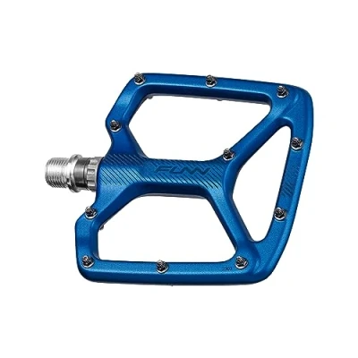 Abbildung von Funn Python Flache Fahrradpedale Breite Plattform für BMX/MTB Mountainbike, 9/16 Zoll CrMo Achse (Blau)