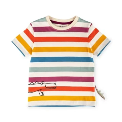 Abbildung von sigikid Happy Crocodile Tshirt print für Kinder, Größe: 128, Ecru