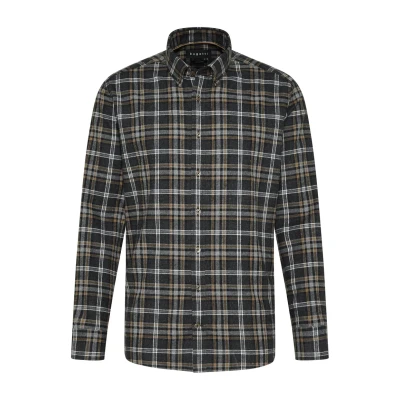 Abbildung von bugatti Organic Cotton Hemd, Herren, Größe: XXL, Dunkelgrau