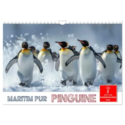 Abbildung von Maritim pur Pinguine (Wandkalender 2025 DIN A4 quer), CALVENDO Monatskalender