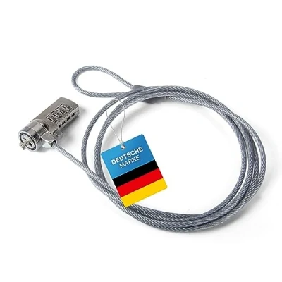 Abbildung von GOODS+GADGETS Kabelschloss Stahlseil Kensington Zahlenschloss für Computer Sicherheitsschlosskabel Diebstahlsicherungs 1,8m Kabel Sicherheitsschloss
