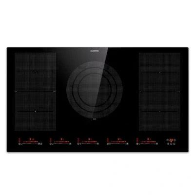 Abbildung von Klarstein Induktionskochfeld 5 Platten, 90cm Glaskeramik mit 4 Kochfelder, 9600W Induktionskochfeld, Herd Touch Control &amp; Überhitzungsschutz, Effizientes Glaskeramikkochfeld