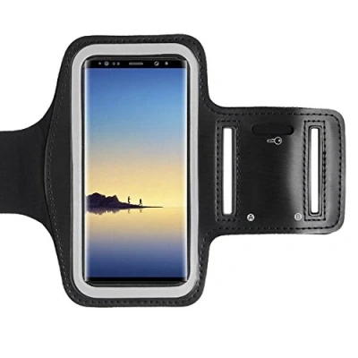 Abbildung von CoverKingz Sportarmband für Samsung Galaxy Note 8 Armtasche mit Schlüsselfach Oberarm Halterung Sport Laufarmband Handy Armband Schwarz