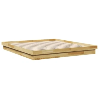 Abbildung von vidaXL Massivholzbett ohne Matratze 200x200 cm Eichenholz, Bett, Schlafzimmermöbel, Doppelbett, Bettrahmen, Möbel Schlafzimmer, Bettgestell Massivholz