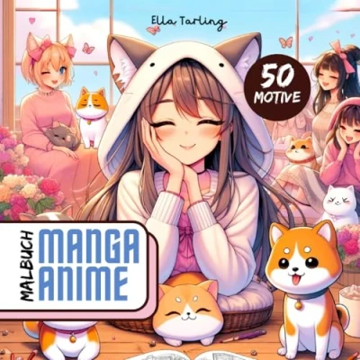 Abbildung von Das Malbuch Manga Anime Perfektes Geschenk für Teenager, Mädchen, Jungs und auch junggebliebene Erwachsene: 50 entzückende Motive zum Ausmalen Entspannen (Teil 3)