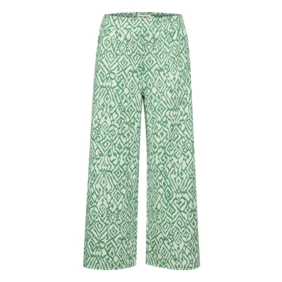 Abbildung von ICHI Ihkate print PA15 Stoffhose, Damen, Größe: Small, Greenbriar ikat