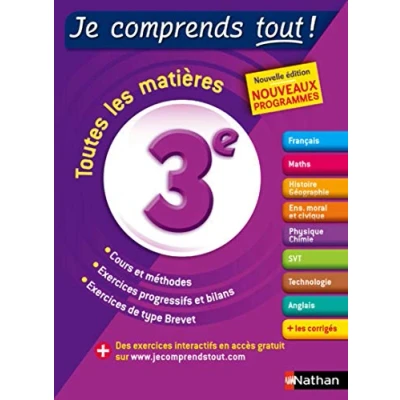 Abbildung von Je comprends tout 3eme Réviser toutes les matières pour réussir son année de 3e et Brevet des collèges