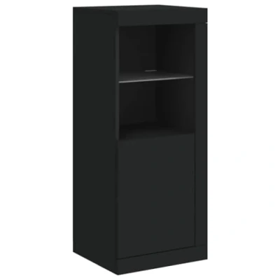 Abbildung von vidaXL Sideboard, Kommode mit viel Stauraum, Highboard Schrank LED Leuchten, Anrichte Beistellschrank Standschrank, Modern, Schwarz