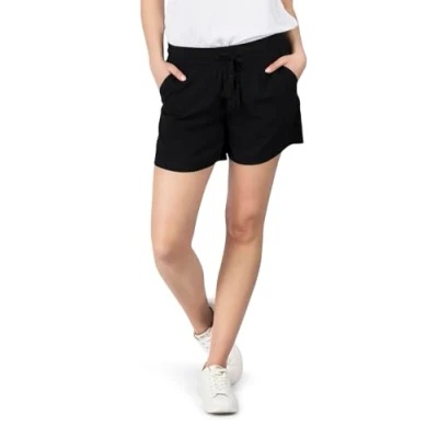 Abbildung von DENIMFY Bermudas Damen Shorts DFLia Regular Fit kurze Stoffhose mit Kordelzug aus 100% Viskose