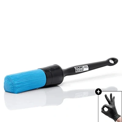 Abbildung von detailmate Set: ValetPRO chemieresistenter Felgenpinsel mit Kunststoff Griff (18) ideal für die Felgenreinigung + 1x Nitril Schutzhandschuh