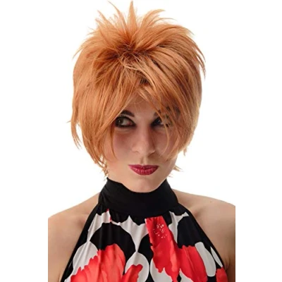 Abbildung von WIG ME UP BLUE144 227 Damenperücke Perücke Kurzhaarperücke kurz toupiert wilde Strähnen 80er Wave Punk Blond Kupferblond