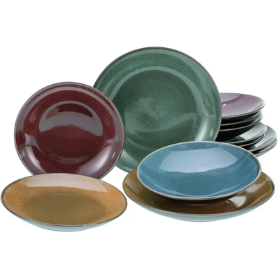 Abbildung von CreaTable Tafelservice &quot;Geschirr Set Marrakesch&quot;, (Set, 12 tlg., Teller für 4 Personen), Service, mit Vintage Aussenrand, Teile, Personen