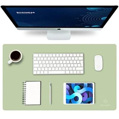 Abbildung von K KNODEL Tischunterlage, Schreibtischunterlage, 60 x 35cm PVC Laptop wasserdichte Schreibunterlage für Büro oder Heimbereich, doppelseitig (Hellgrün/Hellblau)