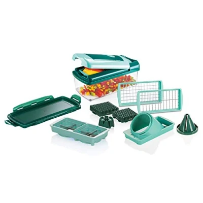 Abbildung von Genius Gemüseschneider Nicer Dicer Fusion smart 12 Teile, Set 12tlg Zerkleinerer mit Auffangbehälter