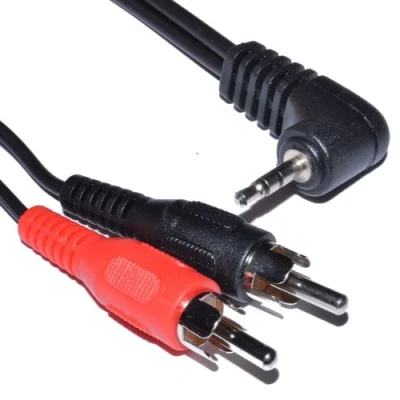 Abbildung von 2,5 mm Rechts Abgewinkelt Stereo Klinkenstecker Zum 2X Cinch Stecker OFC Audio Kabel 1 m [1 Meter]