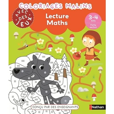 Abbildung von Coloriages malins avec des jeux Lecture Maths 3 4 ans PS: Petite section