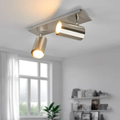 Abbildung von Trio Leuchten Balken in Nickel matt, Spotbalken 2 flammig, exklusiv 2xGU10, Länge: 30 cm 802400207