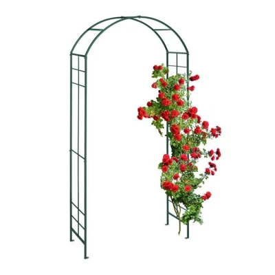 Abbildung von Relaxdays Rosenbogen, Metall, Torbogen Garten, HxBxT: 224 x 110 41 cm, Stabiler Rankbogen für Kletterpflanzen, grün