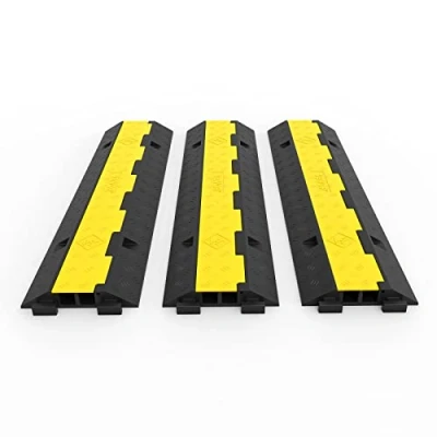 Abbildung von Happybuy Gummi Kabelschutz Rampe Speed Bumps 2 Channel 3Pack