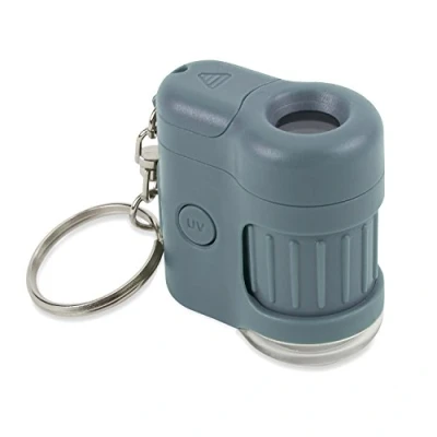 Abbildung von Carson MicroMini 20x LED Taschenmikroskop mit UV Licht und Taschenlampenfunktion, Surf Blue (MM 280B)
