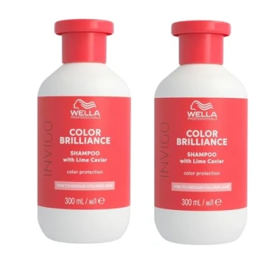 Abbildung von 2er Wella Professionals Invigo Color Brilliance Shampoo Fine Glanzshampoo für feines, coloriertes Haar 300 ml