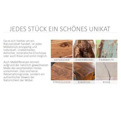 Abbildung von riess ambiente Esstisch IRON CRAFT 160cm natur / schwarz · bis 6 Personen (Einzelartikel, 1 St), Massivholz Metall X Gestell Mangoholz Industrial Design