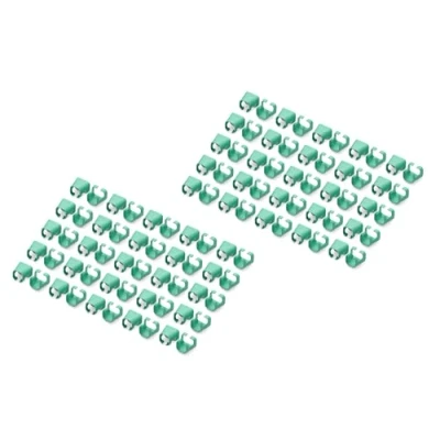 Abbildung von DIGITUS Farbclips für RJ45 Patchkabel farbliche Organisation von Netzwerkkabeln zur Verbesserung Kabelmanagement 100 Stück CAT 5e, 6 &amp; 6A LAN Kabel AWG 24/7 bis 27/7 Grün